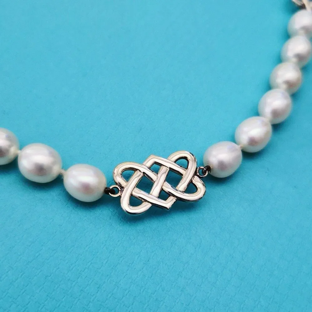 RARE Tiffany & Co. Paloma Picasso Freshwater  Pearl Celtic Knot Bead Necklace